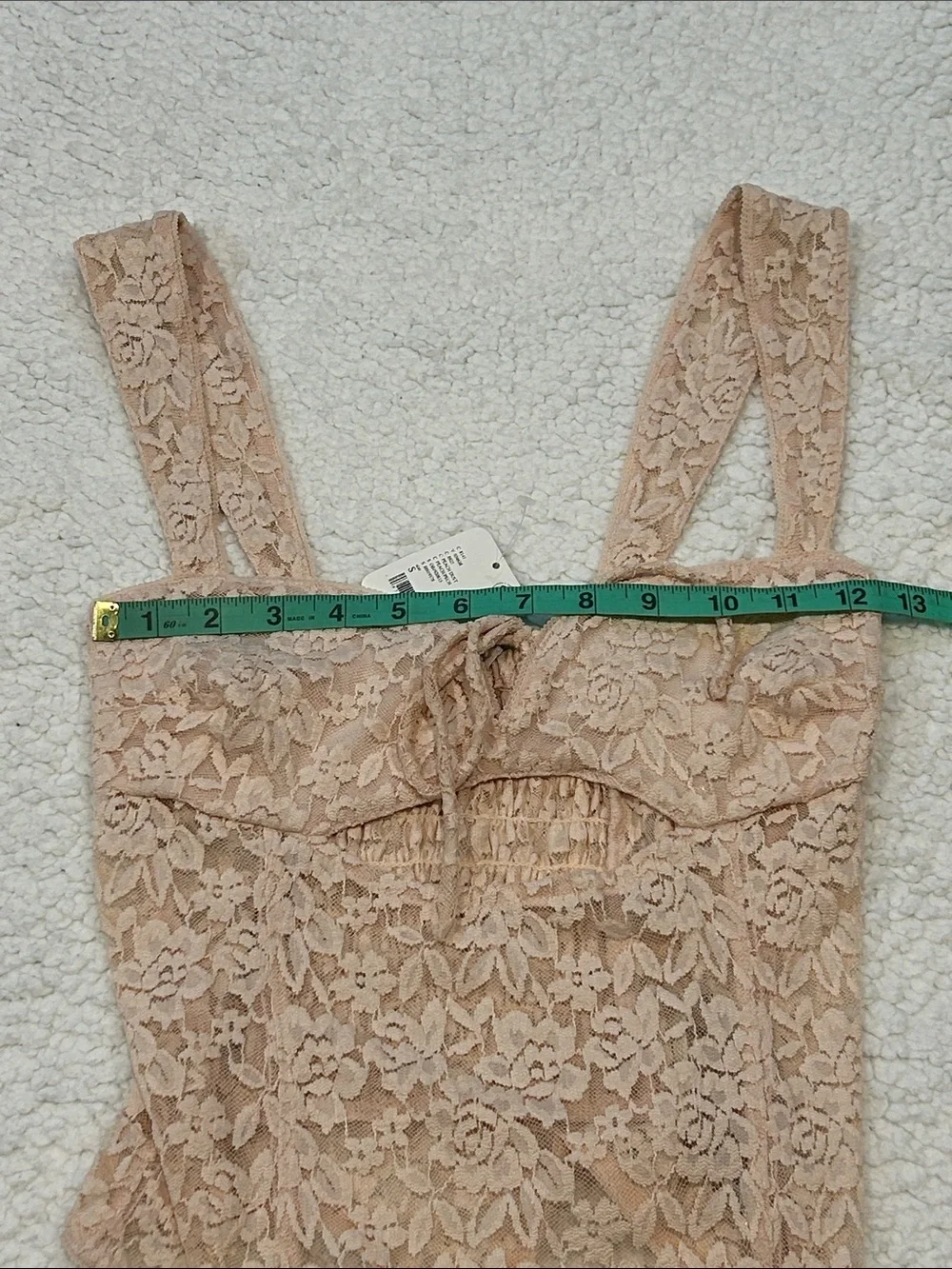 Free People Intimately Strike A Pose Lace Bodysuit size Small Peach Dust